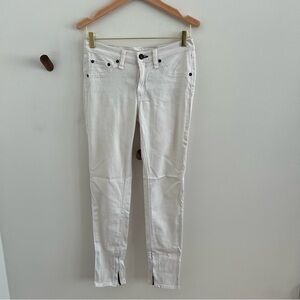 RAG & BONE Women White Low Rise Zip Ankle Denim Skinny Jeans